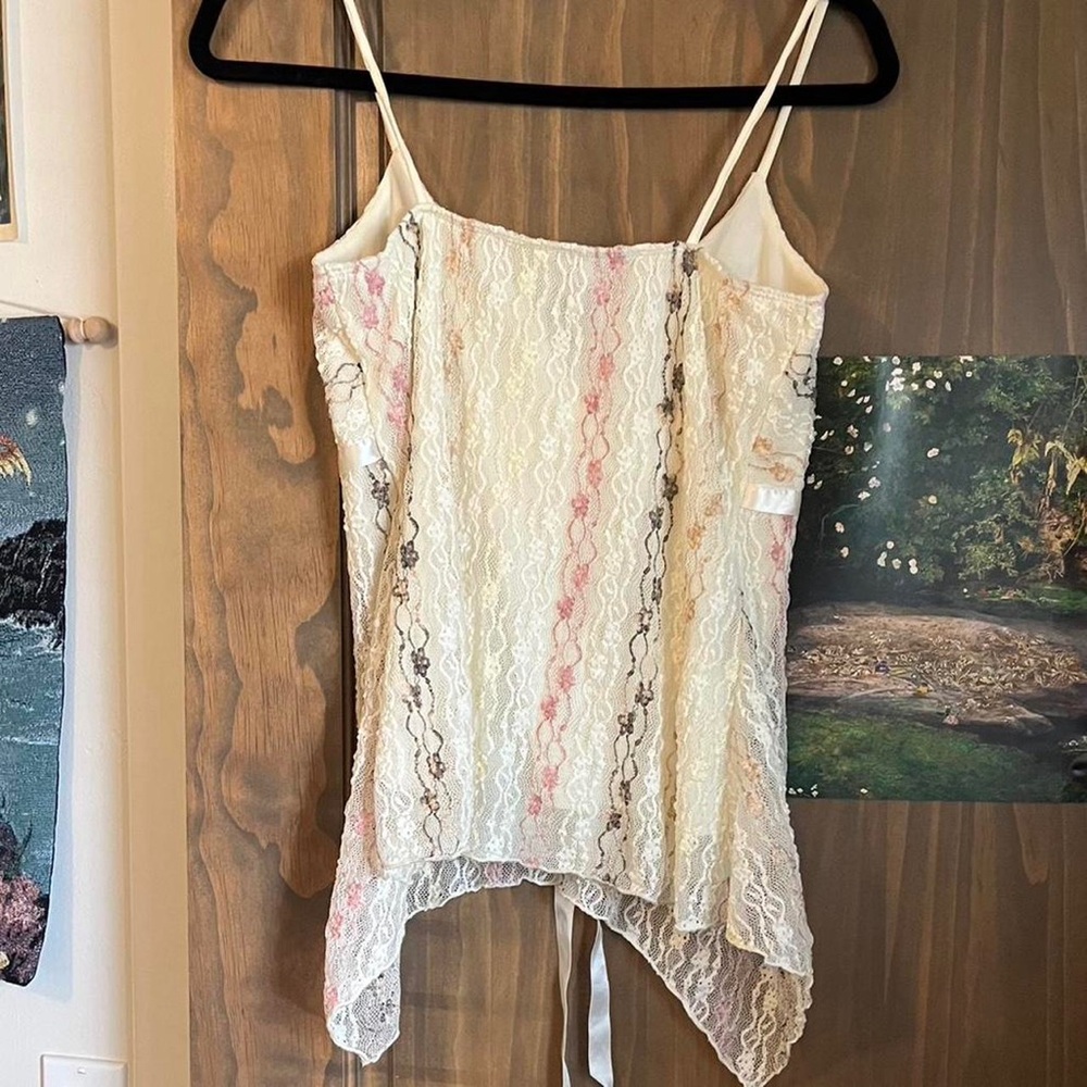 Elegant Lace Women’s Top - Cream and Pink